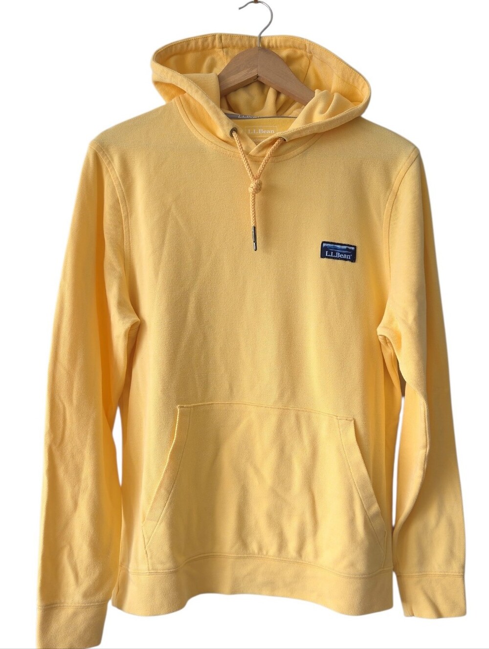 L.L.Bean Yellow Hooded Pullover Hooded Sweater SZ S Mens